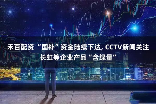 禾百配资 “国补”资金陆续下达, CCTV新闻关注长虹等企业产品“含绿量”